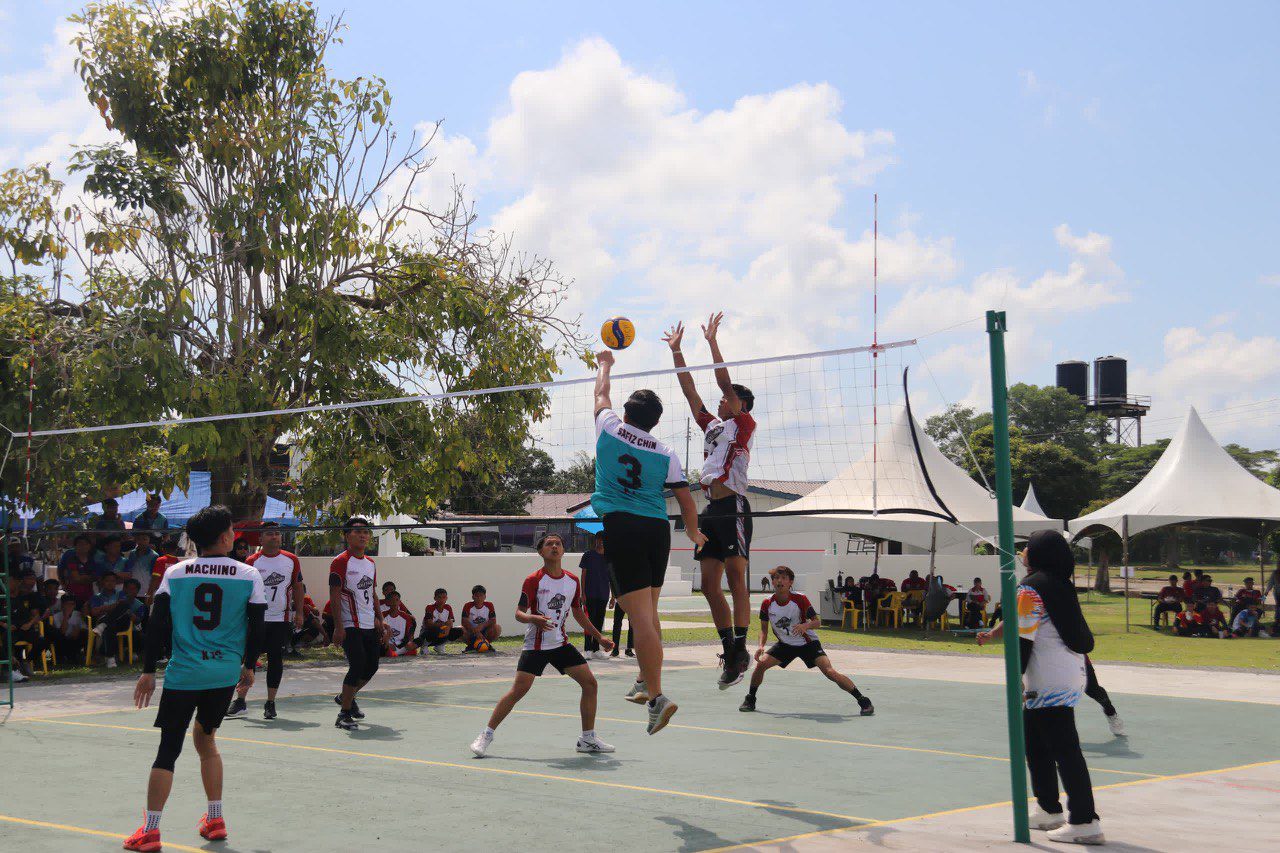 KTC Sport Contingent in action during volleyball match.